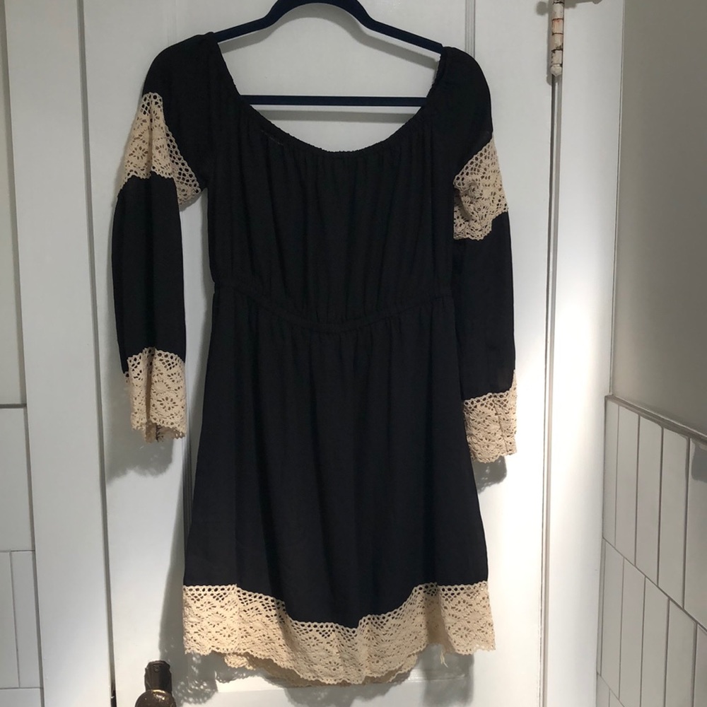 Boutique black dress-boho style